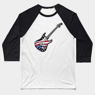 American Guitar Flag Baseball T-Shirt